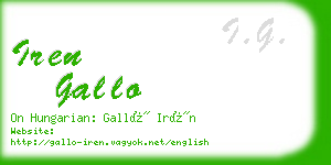 iren gallo business card